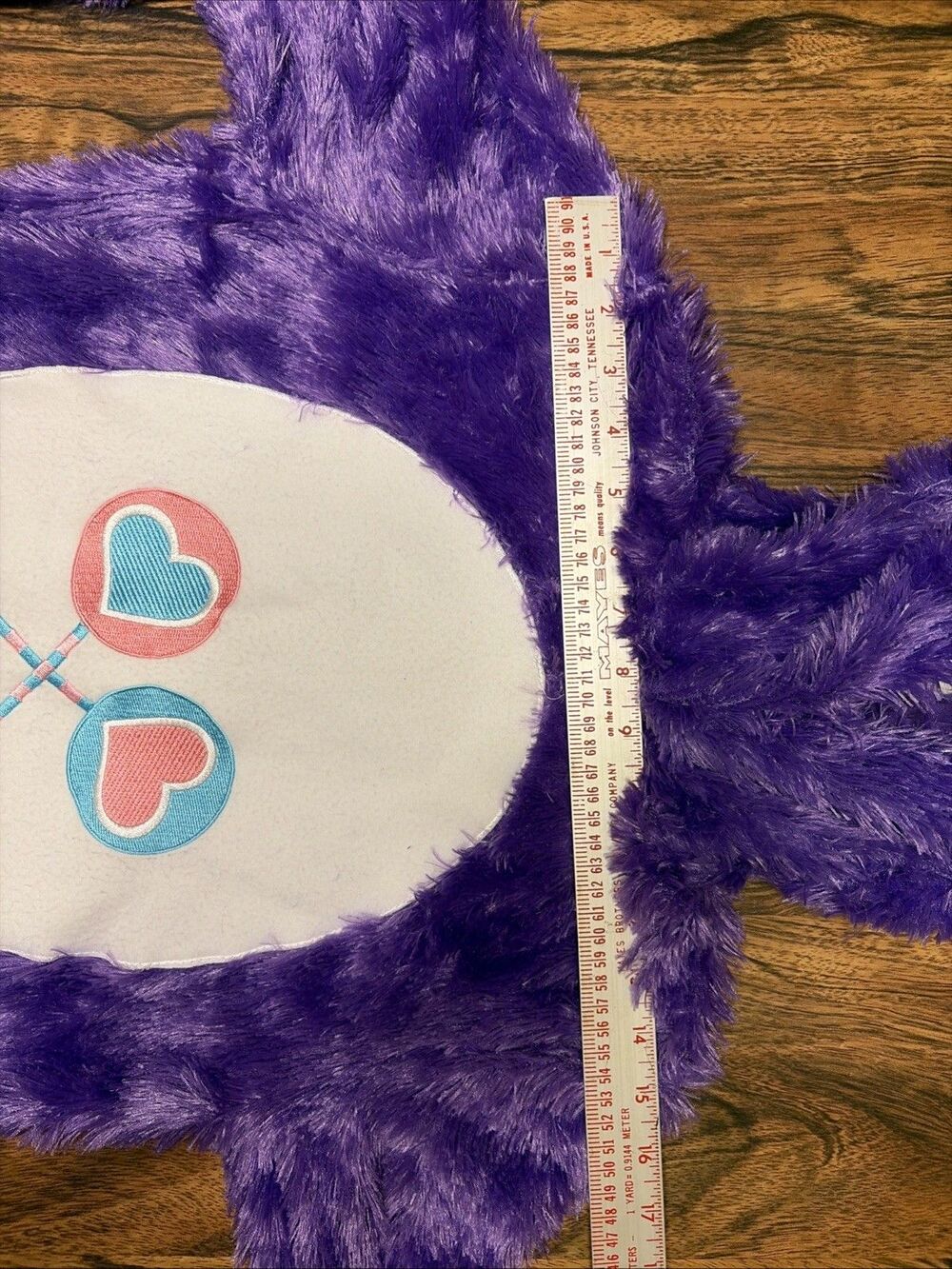 Care Bears Jumpsuit Child Small Purple Share Bear Costume Furry Flip Mitt Hooded - Picture 5 of 14